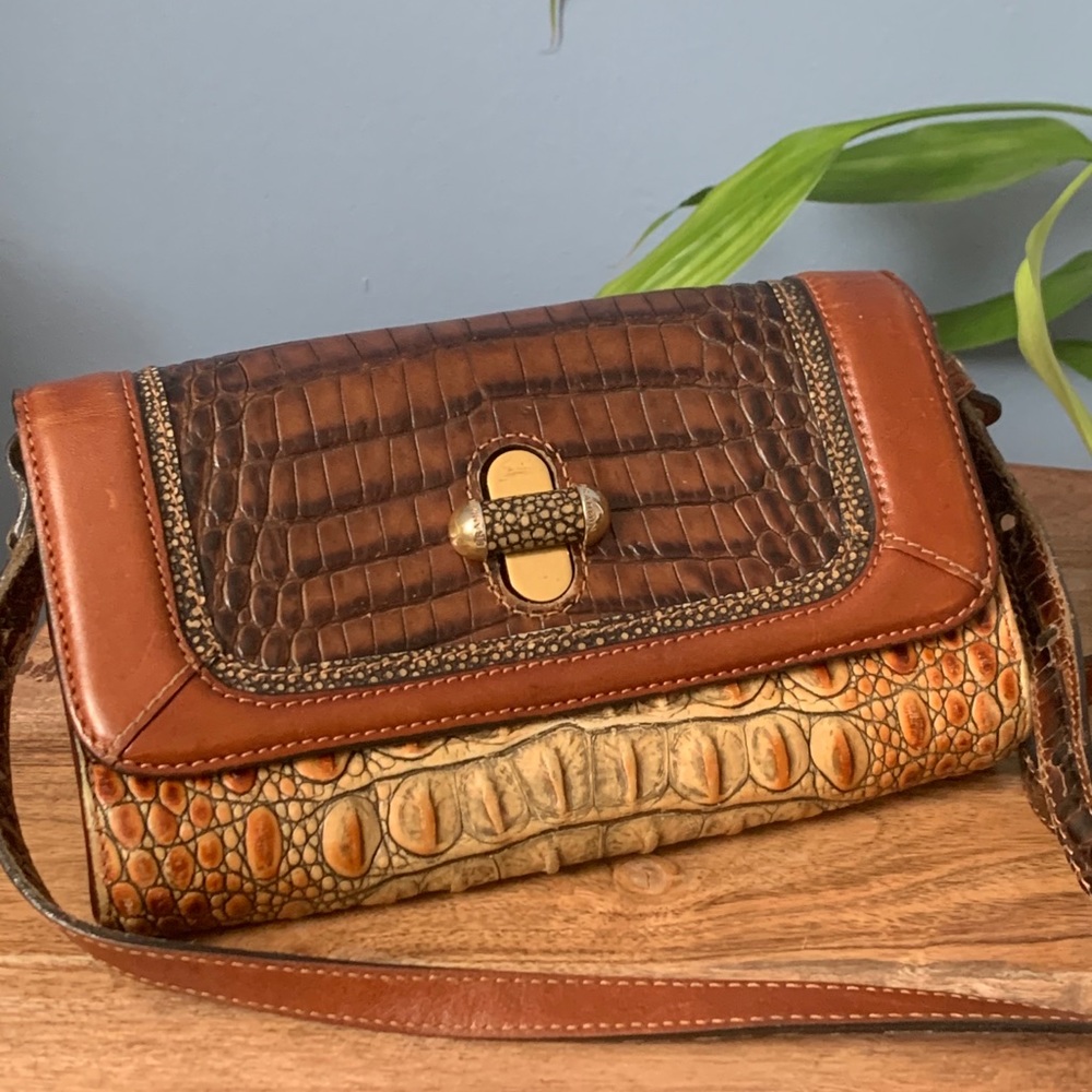 Brahmin Bag Croc Embossed Crossbody Purse